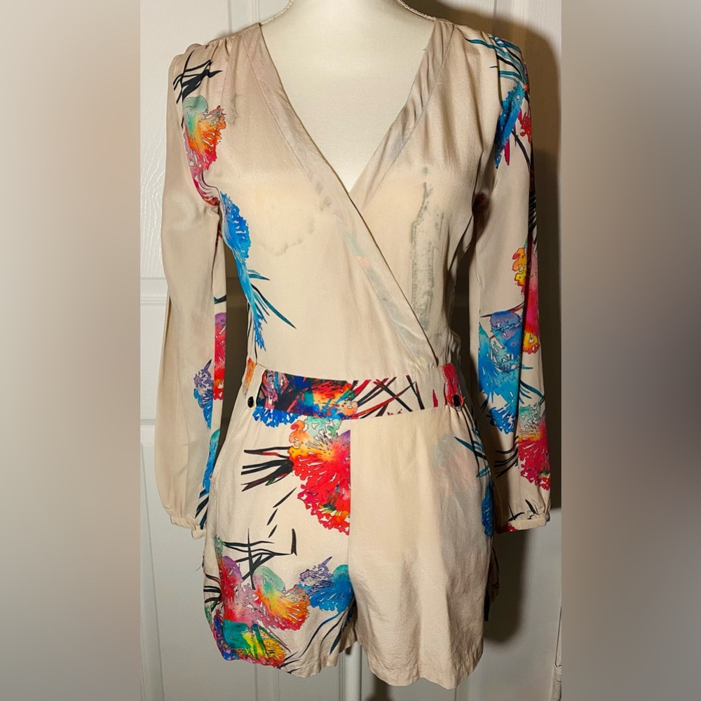 Yumi Kim for Anthropologie abstract art Floral Romper Size XS